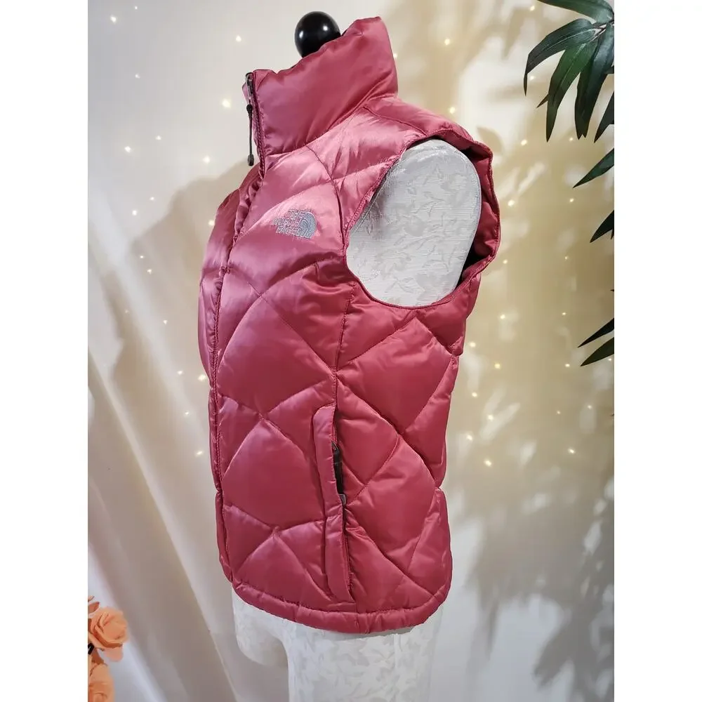 The North Face Aconcagua 550 Nuptse Goose Down Puffer Vest Womens Size XS Pink